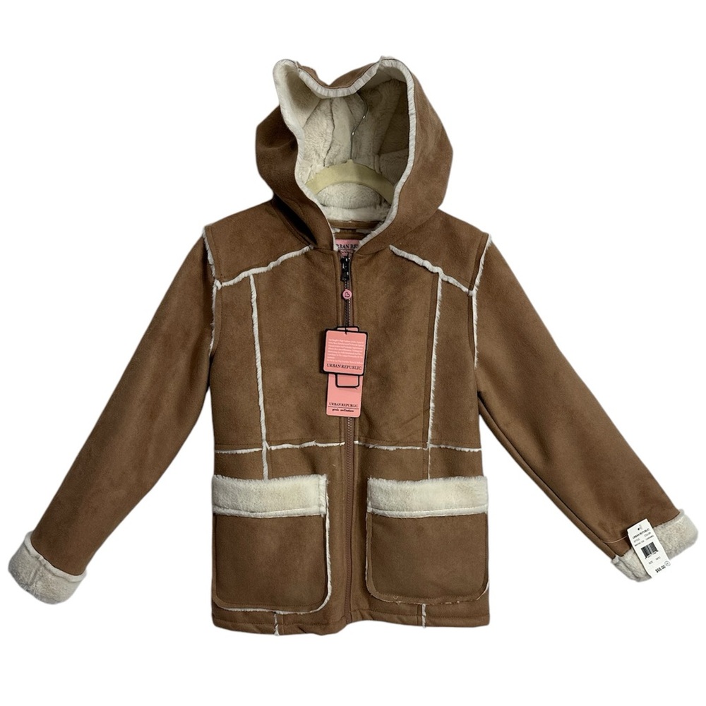 Urban Republic Girls Shearling Jacket With Hood, SIZE MEDIUM (10/12)